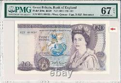 Bank of England Great Britain 20 Pounds 1981-84 rare for Pick 380c PMG 67EPQ