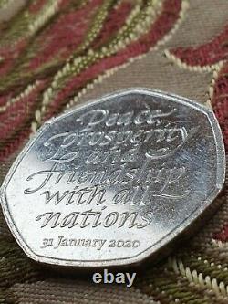 Brexit 50p Peace, Prosperity & Friendship with All Nations 2020 Rare