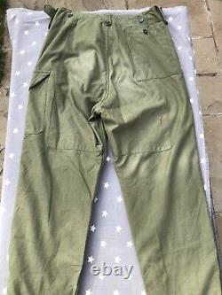 British Army 1960 Pattern OG Trousers, Rare Size 8, Very Good Condition See Desc
