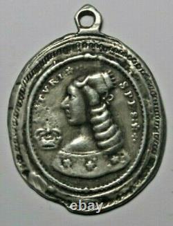 Charles II, marriage to Catherine of Braganza, 1662, cast silver badge, rare