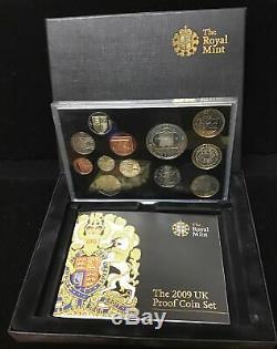 Complete 2009 UK 12 Coin PROOF SET Coa/Box withKew Garden 50p RARE Great Britain