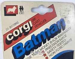 Corgi 23 Batman Batbike Original Blister Card Rare 1982 Mettoy Great Britain