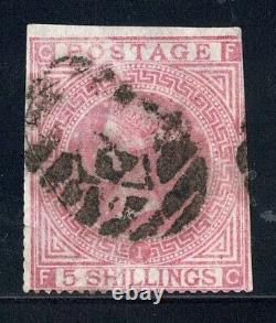 England Rare used stamp 5s Queen Victoria Wmk maltese cross 1867 plate 1