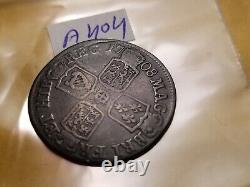 Extremely Rare 1708 E Great Britain Queen Anne One Shilling Silver Coin