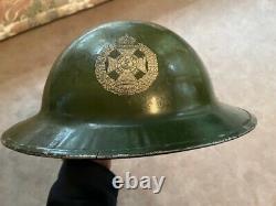 Extremely Rare WWII British MKI Brodie helmet with Rifle Brigade Transfer decal