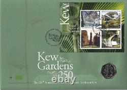 Fifty Pence 50p 2009 Kew Gardens First Day of Issue PNC Stamp Cover RARE