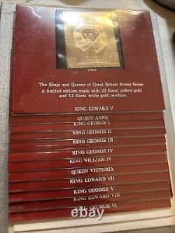 First Ed 1977 Silver Jubilee Gold Stamp Series King Queens of Great Britain Rare