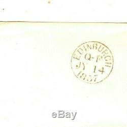 GB Cover 1857 RARE BROKEN PERF-PIN VARIETY 1d Rose C9 Plate 44 PAIRsamwellsV83