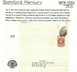 GB Cover 1878 PRECANCEL Stamford Mercury NEWSPAPER Wrapper Lincs RARE QV MCA12
