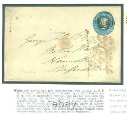 GB Cover 2d Blue Embossed STATIONERY Wigan Maltese Cross 1843 Rare MX Usage 915k