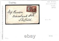 GB Cover RARE 1854 LINE-ENGRAVED MIXED FRANKING SG. 17 & SG. 18 Penny Reds 474a