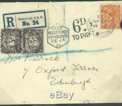 GB Cover VERY RARE COIN REGISTERED Edinburgh Scots Datestamp 1922 Late R105a