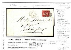 GB LATE MAIL London POSTED SINCE LAST NIGHTPSLN7.301d Red Cover RARE 1859 L39b