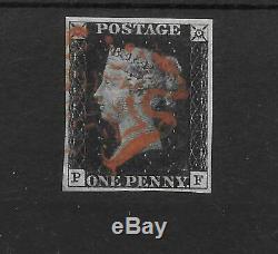 GB Penny Black SG 1 Plate 8. Orange-red Maltese Cross, SUPERB Used. RARE so FINE