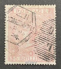 GB QV 1867-83 5/ Shilling Red. SG134. The Rare Plate 4. Wmk Anchor. Fine Used
