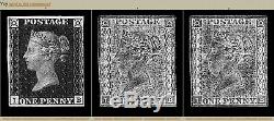 GB QV 1d Penny Black Plate 10 IB 4 margins Mint CV £24000 Very Rare ex Spink