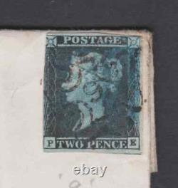 GB QV 2d Blue SG14 Maltese Cross 9 in centre used after Duplex May 17th1844 RARE