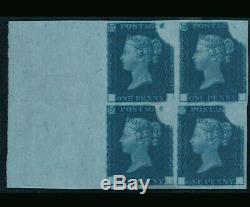 GB QV DP20 Rainbow Trial St 3 1840 1d Prussian China Blue Block of 4 Very Rare