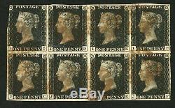 GB QV PENNY BLACK 1840 Plate 8 A MAGNIFICENT BLOCK OF EIGHT SG 1 RARELY SEEN