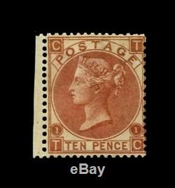 GB QV SG114 1867 10d Plate 1 TC Deep Red Brown Stunning Mint Rare CV £3750