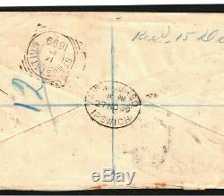 GB RARE SABAH MAIL Cover Via St. Kitts & St-Eustatius CURACAO 1899 BORNEO MC138
