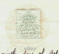 GB REVENUES Perforated KEVII Cypher Stamps 1908 Document RARE samwellsMAL77