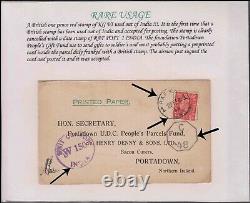 GB STAMP USED IN INDIA With RARE RAF POST FRANKING ON CENSOR CARD TO IRELAND VVR