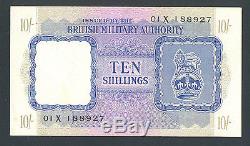 GREAT BRITAIN 10 Shillings ND1943 AU WWII BMA Letter X MEGA RARE BANKNOTE