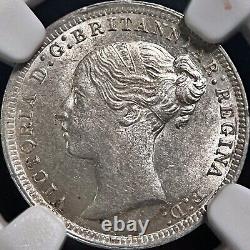 GREAT BRITAIN. 1875, 3 Pence, Silver NGC MS63 Victoria, Maundy, RARE