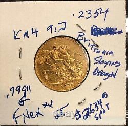 GREAT BRITAIN 1876 Minted Gold Sovereign BU Details A Rare Early Head Victoria