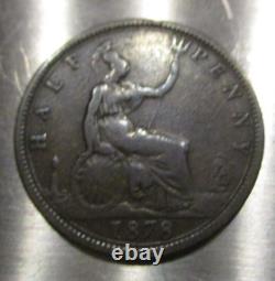 GREAT BRITAIN 1878 1/2 Penny, KM. 754, Very Rare- Small Date