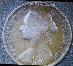 GREAT BRITAIN 1878 1/2 Penny, KM. 754, Very Rare- Small Date-FREE SHIPPING IN US