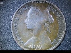 GREAT BRITAIN 1878 1/2 Penny, KM. 754, Very Rare- Small Date-FREE SHIPPING IN US