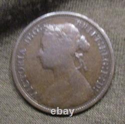 GREAT BRITAIN 1878 1/2 Penny, KM. 754, Very Rare- Small Date-FREE SHIPPING IN US