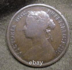 GREAT BRITAIN 1878 1/2 Penny, KM. 754, Very Rare- Small Date-FREE SHIPPING IN US