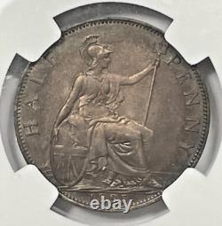 GREAT BRITAIN 1895 1/2 Penny NGC MS64 RB Super Rare