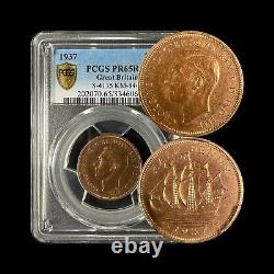 GREAT BRITAIN. 1937, 1/2 Penny PCGS PR65 KGV, Golden Hind, RARE
