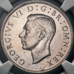 GREAT BRITAIN. 1951, 1/2 Crown NGC PF65 KGVI, Crowned Monogram, RARE