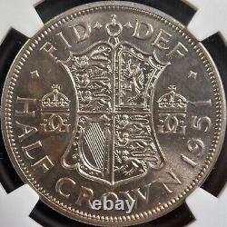 GREAT BRITAIN. 1951, 1/2 Crown NGC PF65 KGVI, Crowned Monogram, RARE