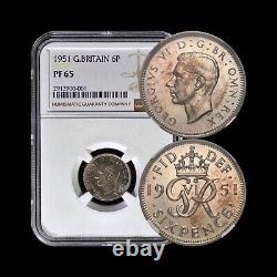 GREAT BRITAIN. 1951, 6 Pence NGC PF65 KGVI, Crowned Monogram, RARE