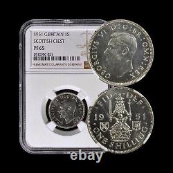 GREAT BRITAIN. 1951, Shilling NGC PF65 KGVI, Scottish Crest, Lion, RARE