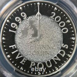 GREAT BRITAIN. 1999, 5 Pounds, Silver PCGS PR69 Millennium Proof RARE