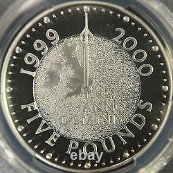 GREAT BRITAIN. 1999, 5 Pounds, Silver PCGS PR69 Millennium Proof RARE