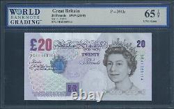 GREAT BRITAIN £20 B402 / P-390b 1999 Rare 1st prefix DE41 WBG 65 TOP Gem Unc