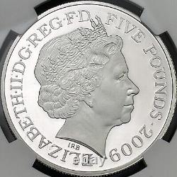 GREAT BRITAIN. 2009, 5 Pounds, Silver NGC PF69 Olympics, Stonehenge RARE