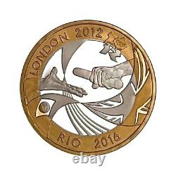 GREAT BRITAIN. 2012, 2 Pounds, Silver London Olympics, Handoff to Rio, Rare