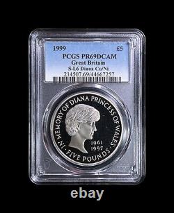 GREAT BRITAIN. 5 Pounds, 1999 PCGS PR69 Diana Memorial Proof RARE