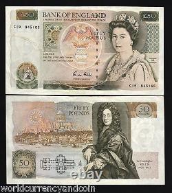 GREAT BRITAIN 50 Pounds P-381 B 1988 QUEEN ST. PAUL AUNC RARE CURRENCY GB UK NOTE