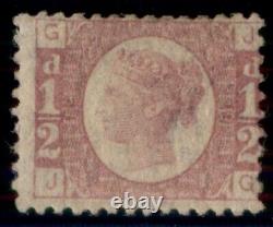 GREAT BRITAIN #58, ½ p rose, rare Plate #9, og, hinged, small thin, PF cert