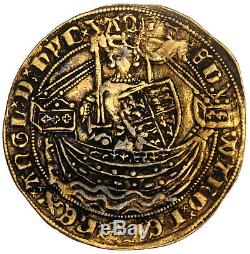 GREAT BRITAIN HALF NOBLE GOLD COIN EDWARD III 1327-1377 TOWER 3,75g 28mm RARE